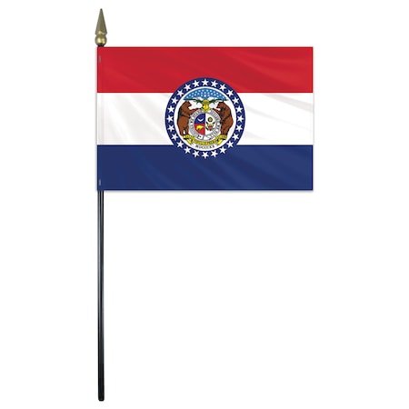 Global Flags Unlimited Missouri Stick Flag 4"x6" E Gloss 200388